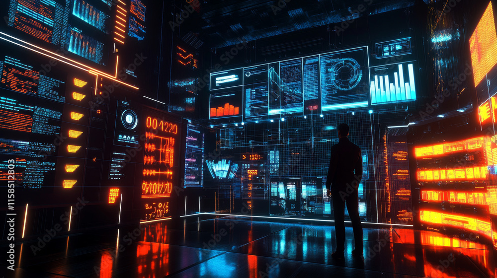 Poster abstract technology ui futuristic concept hud interface hologram elements of digital data chart, com