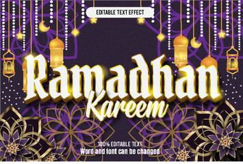 Ramadan Kareem editable text effect 3d emboss mode rent