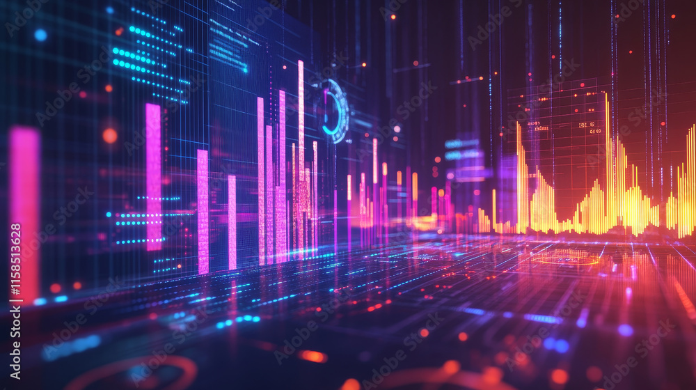 Poster abstract technology ui futuristic concept hud interface hologram elements of digital data chart, com