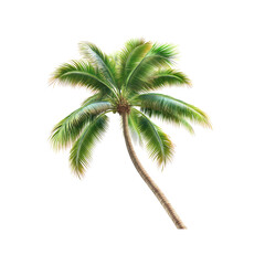 Obraz premium Lush Tropical Palm Tree Isolated on White Background