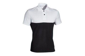 White and black polo shirt for men. Stylish two-tone polo shirt design