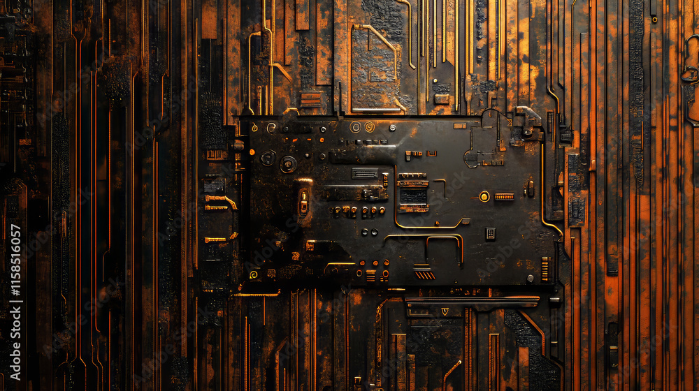 Poster abstract technology ai computing concept working data of artificial intelligence and futuristic digi