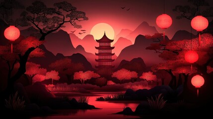 Celebrate chinese new year with stunning papercut digital art decorations for vibrant backgrounds