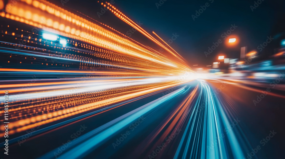 Poster abstract technology hi tech background concept speed movement motion blur moving fast in the light.