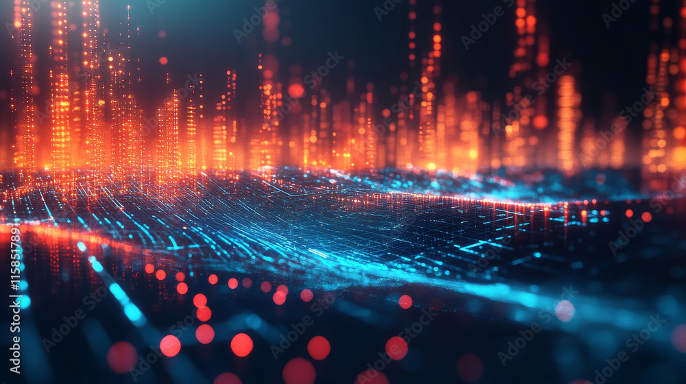Poster abstract technology hi tech background concept speed movement motion blur moving fast in the light.