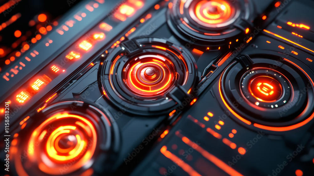 Poster set of circle abstract digital technology ui futuristic hud virtual interface elements sci- fi moder