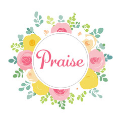 Christian art design with floral art. Use as Baptism clip art, Wedding invites, Holy Spirit, Religious illustration.