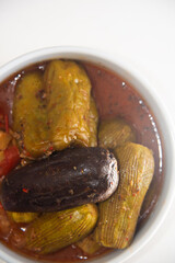 Stuffed zucchini, Middle Eastern style. Kousa Mahshi Lebanese Stuffed Zucchini