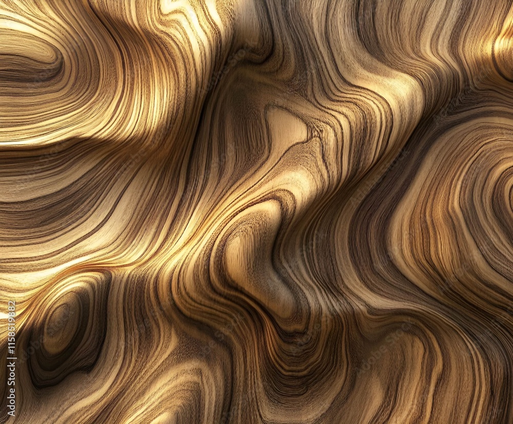 Poster abstract image of wavy, wavy wood textures with complex patterns creating a natural
