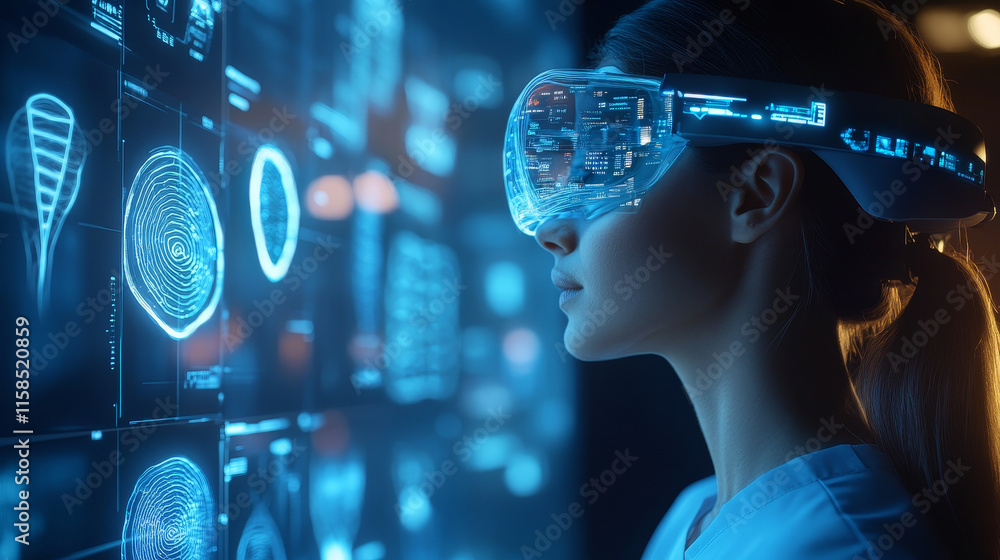 Poster abstract technology ui futuristic human medical hud interface hologram elements of digital data char