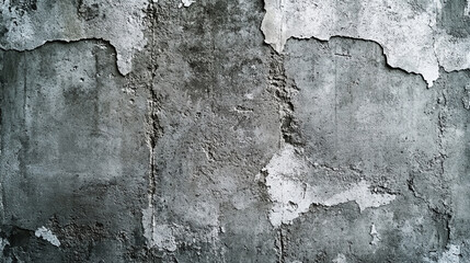 Fototapeta premium Textured wall showcasing weathered concrete and rough plaster in urban environment