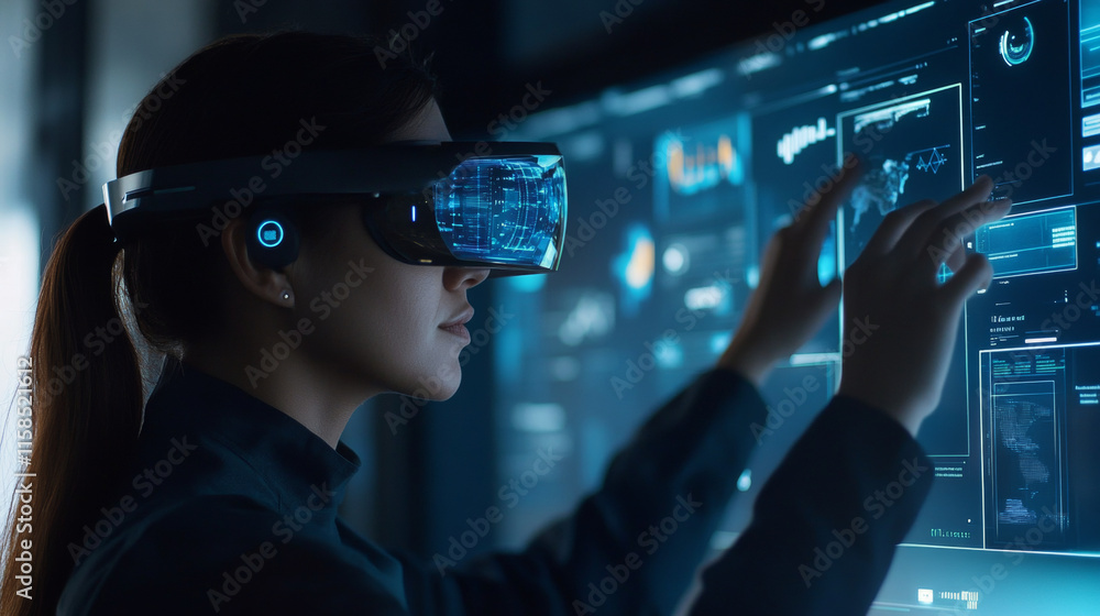 Poster abstract technology ui futuristic world hud interface hologram elements of digital data chart, commu