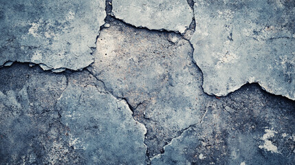 Obraz premium Cracked concrete surface displaying signs of wear and weathering in an urban environment