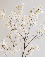 Fototapeta premium Delicate White Blossoms Branch Spring Flowers