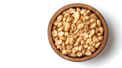 a bowl of nuts on a white background