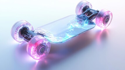 Futuristic Skateboard with Transparent Wheels