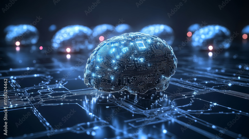 Poster abstract technology wave concept working data of artificial intelligence and futuristic digital for 