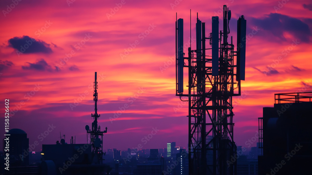 Poster 5g wireless internet technology concept background wifi communication and network high speed innovat