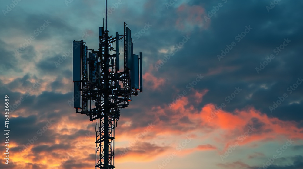Poster 5g wireless internet technology concept background wifi communication and network high speed innovat
