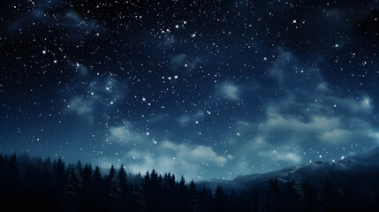 Fototapeta premium Digital dark blue sky nebula abstract graphic poster background