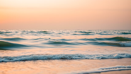 Fototapeta premium Beautiful sunset on the sea. Soft focus. Vintage style.
