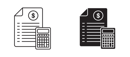 Estimate icons in outline and fill. vector illustration for ui.