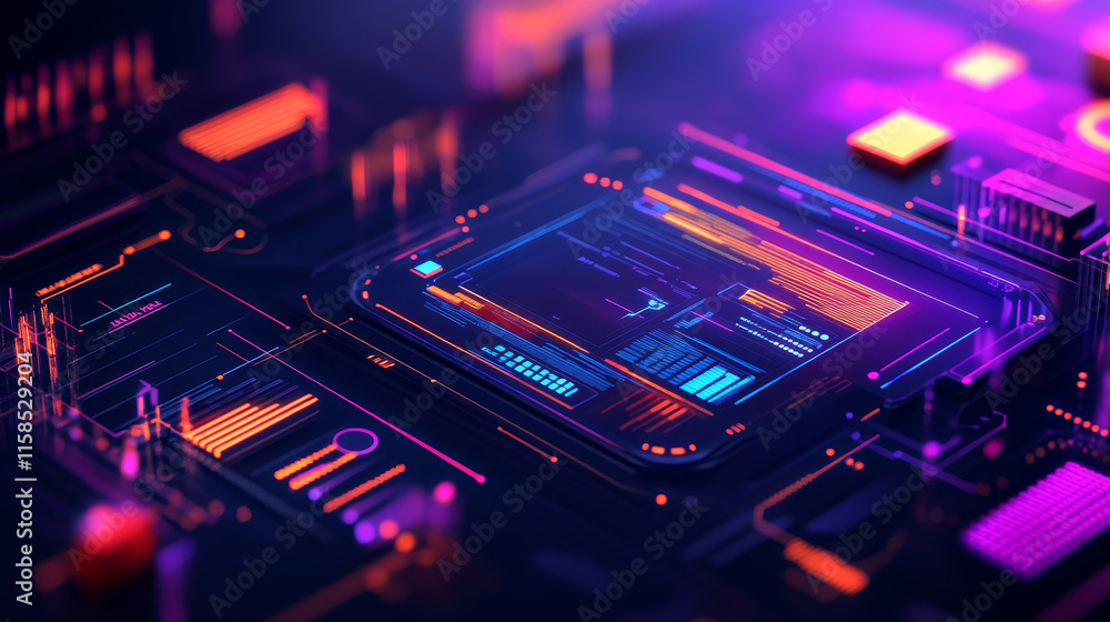 Poster abstract technology ui futuristic concept hud interface hologram elements of digital data chart, com