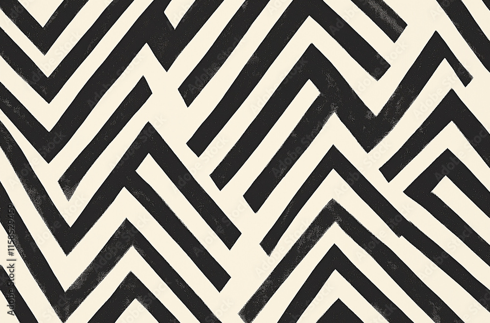 Aufkleber black and white optical illusion pattern with diagonal lines, creating a sense of depth and symmetry