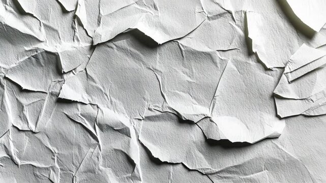 Textured white paper background showcasing numerous wrinkles and creases under soft lighting
