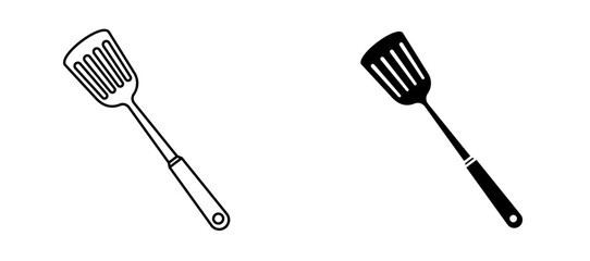 Spatula icons in outline and fill. vector illustration for ui.