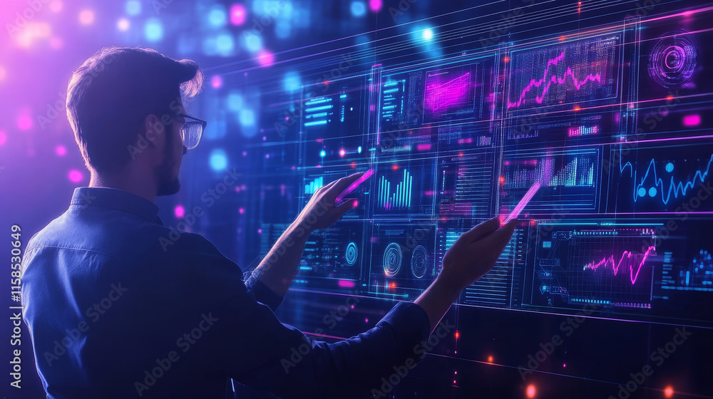 Aufkleber abstract technology ui futuristic concept hud interface hologram elements of digital data chart, com