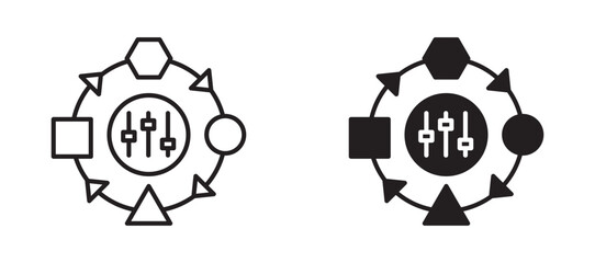 Adaptation icons in outline and fill. vector illustration for ui.