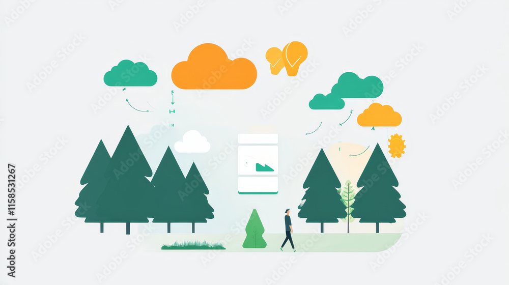 Poster abstract cloud technology with big data and interface concept connection by collecting data in the c