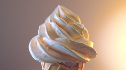 Close-Up of Soft Serve Ice Cream Cone
