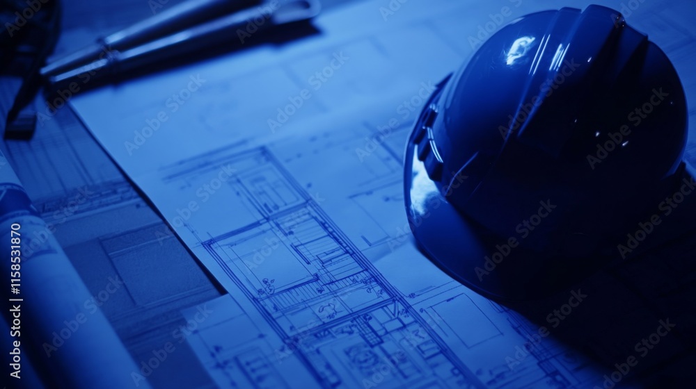 Poster Construction planning involves analyzing blueprints and using safety gear. This process is crucial for successful real estate projects, highlighting the importance of careful design and preparation.