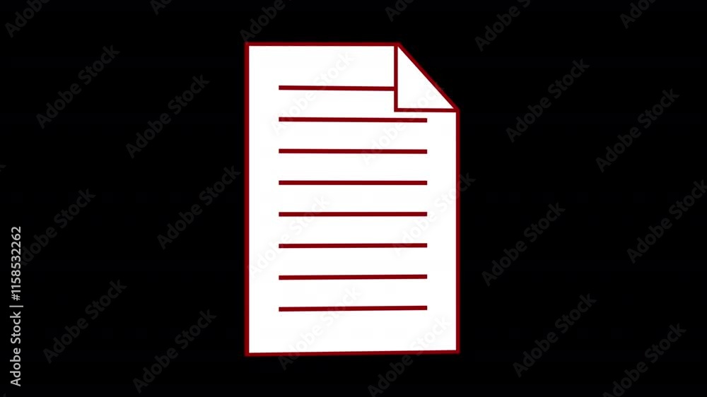 Poster animated 3d icon of a sheet of paper. alpha channel