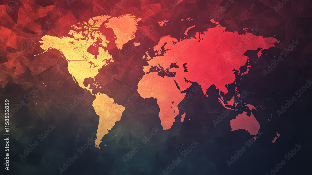 Poster abstract map and digital template modern background for web page