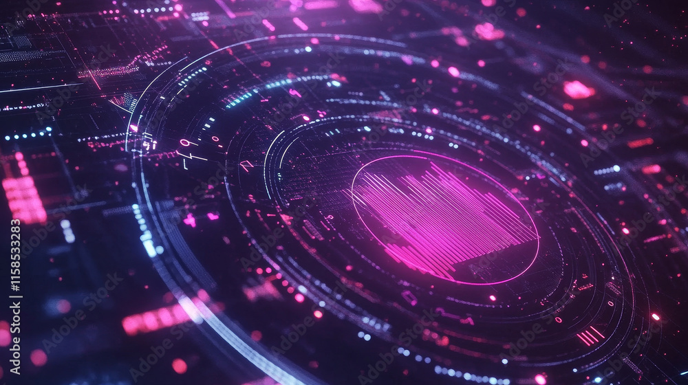 Poster abstract technology ui futuristic concept hud interface hologram elements of digital data chart, com