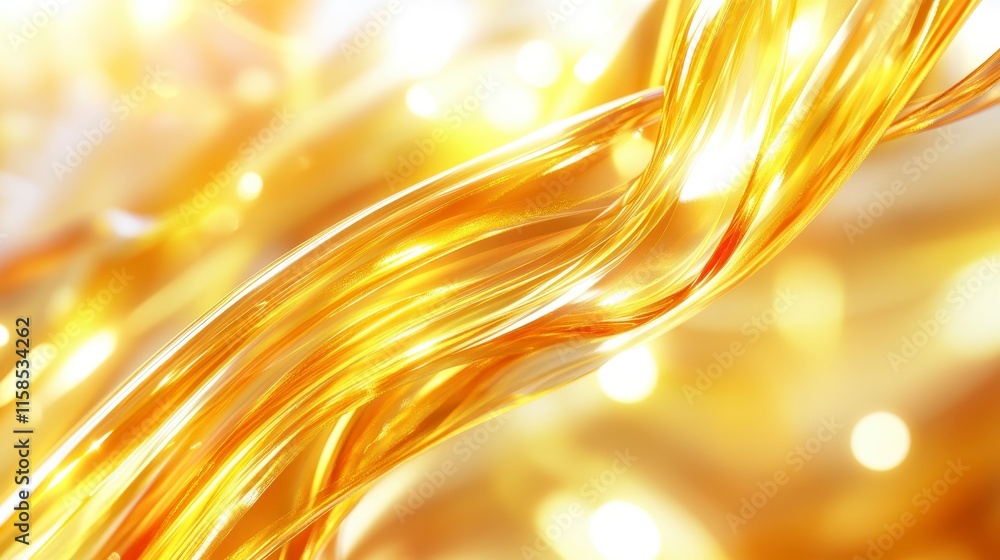 Poster a vibrant display of swirling golden light, creating a warm and dynamic visual effect, reminiscent o