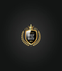 Luxurious gold logo. Ideal for awards, recognition, premium branding, and high-end achievements.
