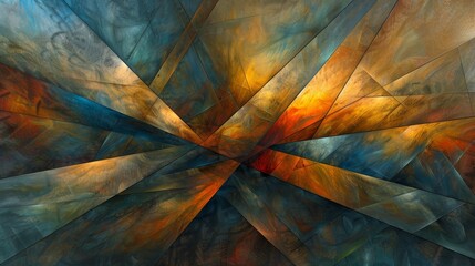 Abstract Background With Glowing Stained Glass Texture. Digital Artwork Creative Graphic Design