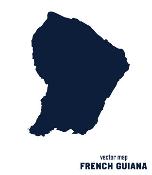 Minimal black silhouette map of French Guiana. Perfect for geographic projects, education materials, travel designs, and cartography visuals.