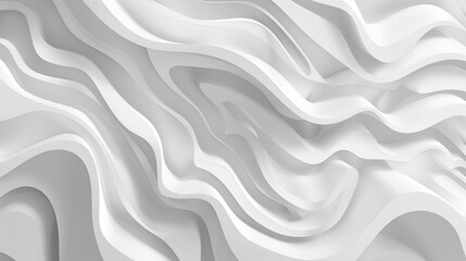 Obraz premium Abstract White Wave Layers: A 3D Rendered Design