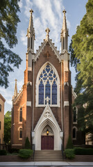 The Majestic Beauty and Timeless Elegance of an Episcopal Church Immersed in Nature's Embrace