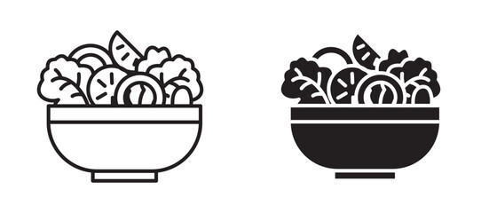 Salad icons in outline and fill. vector illustration for ui.