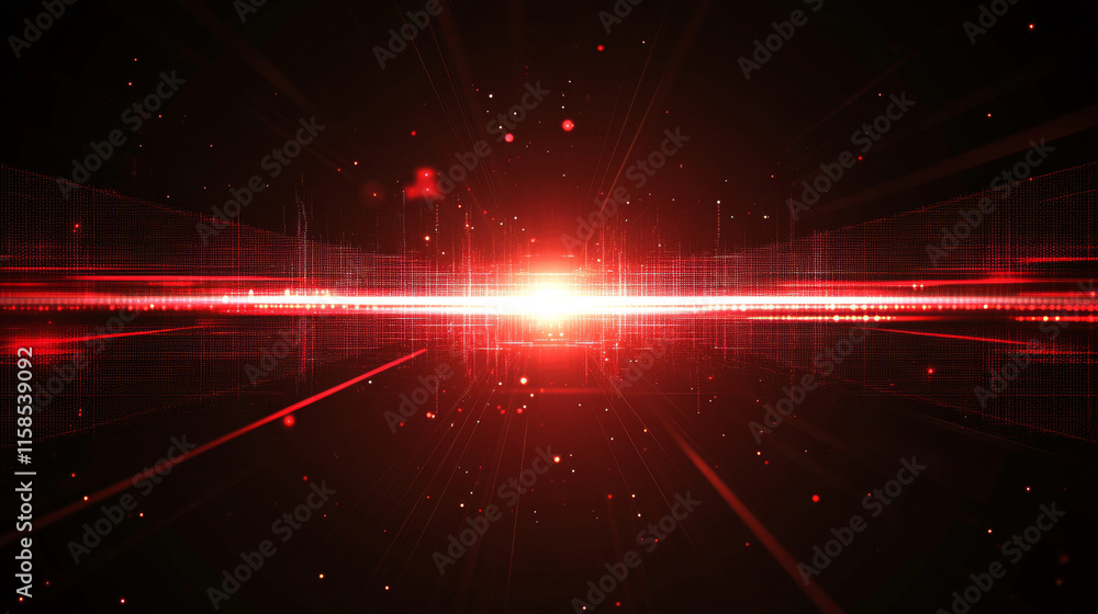 Aufkleber abstract world wireframe digital technology and map dot concept sci fi red light on hi tech future d