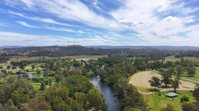 Aerial footage of Thornton Victoria Australia