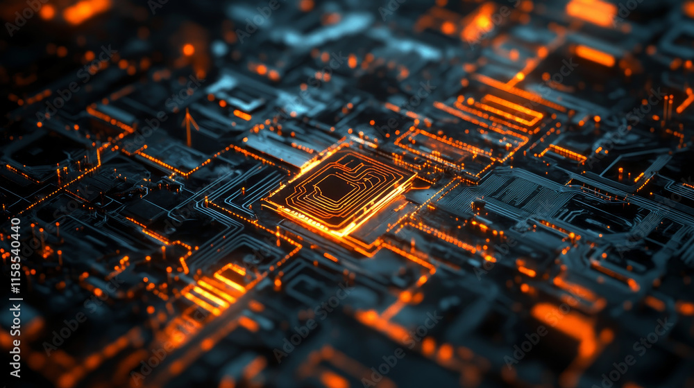 Poster abstract technology ai interface computing concept working data of artificial intelligence and futur