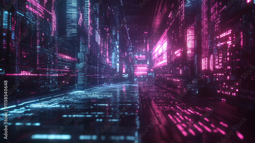 Poster abstract technology ai interface computing concept working data of artificial intelligence and futur
