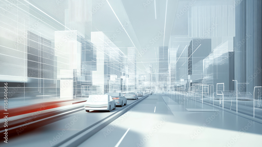 Poster abstract internet of things concept city 5g.iot internet of things communication network innovation 
